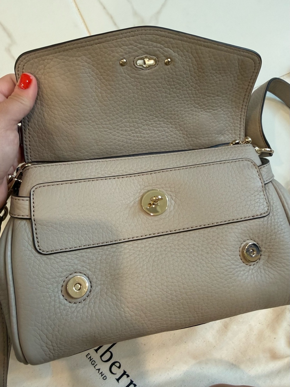 Mulberry Mini Alexa Leather Satchel in Cashmere Taupe NWOT - Picture 11 of 13